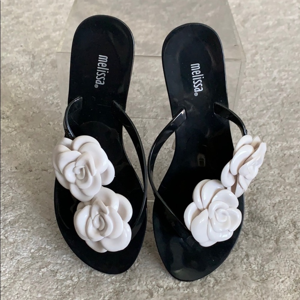 Melissa flip flops with flower detail